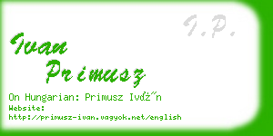 ivan primusz business card